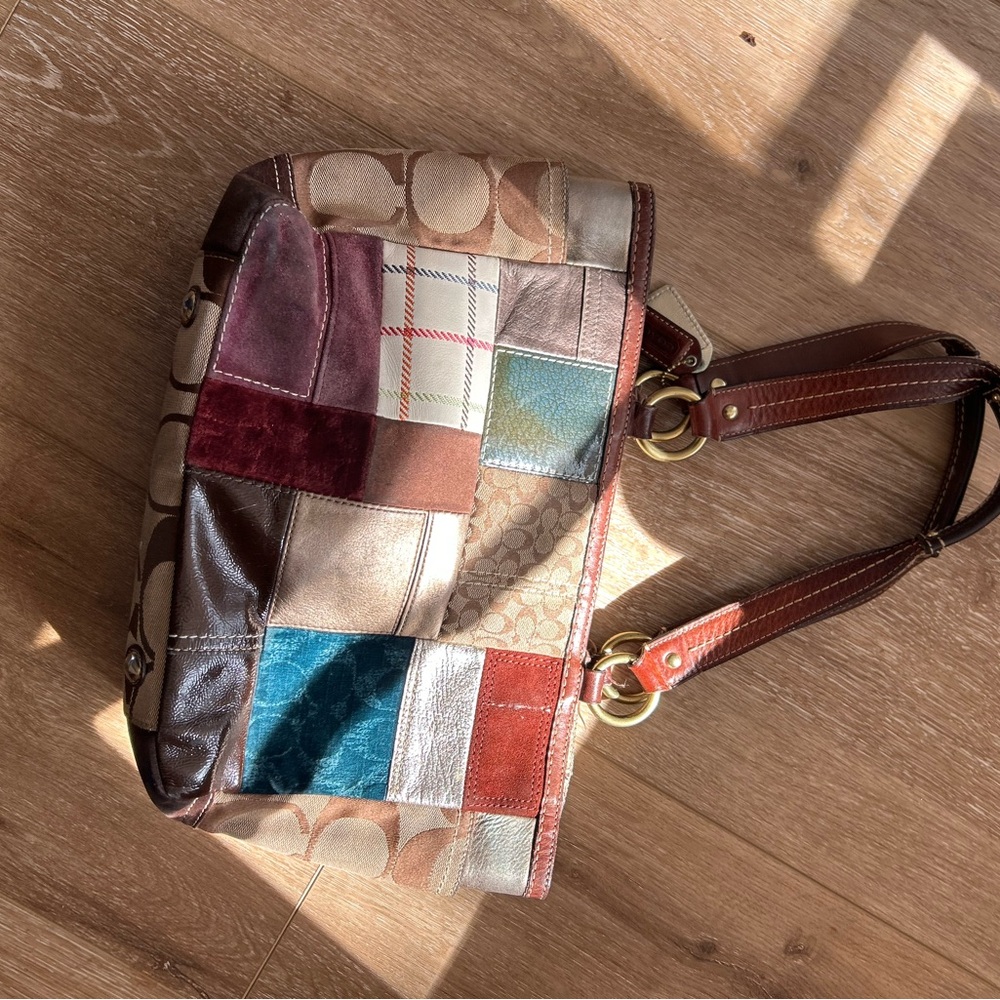 Coach Patchwork Leather Tote Bag - Multi Brown - image 4